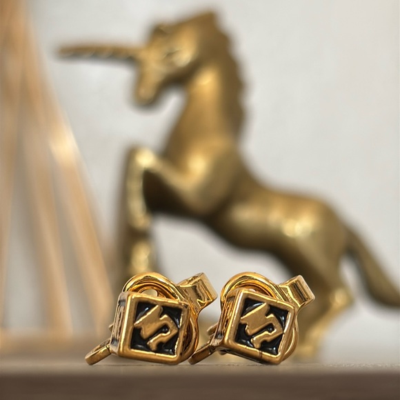 Nina Ricci Jewelry - Nina Ricci Gold and Black Earrings